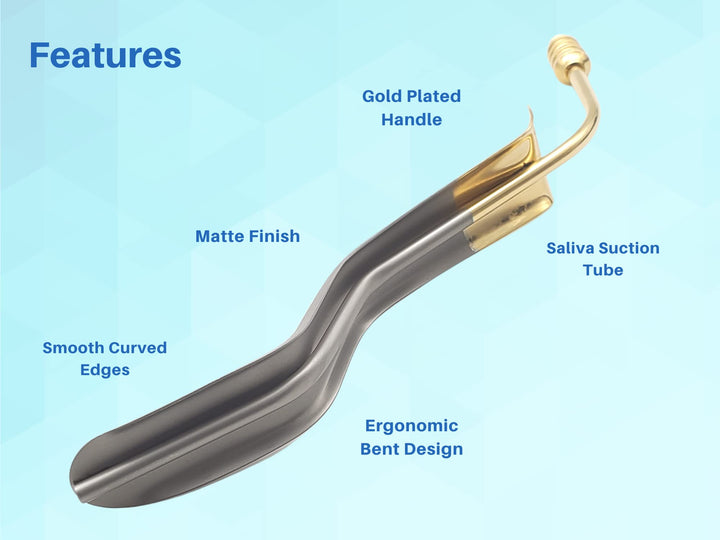 Minnesota Cheek Retractor with Suction Gold Plated Surgical Dental Instruments ARTMAN Brand by Wise Linkers