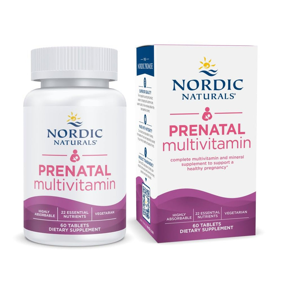 Prenatal Multivitamin for Women - Daily Vegetarian Prenatal Vitamins - 22 Essential Nutrients, Including B6, Folate, and Iron - 60 Tablets - 30 Servings