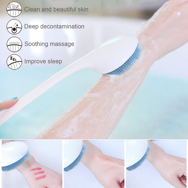 Silicone Body Scrubber with Soft Bristles, Back Brush L
