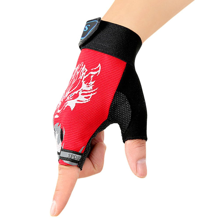 BXT Children Cycling Fingerless Gloves Breathable Half 
