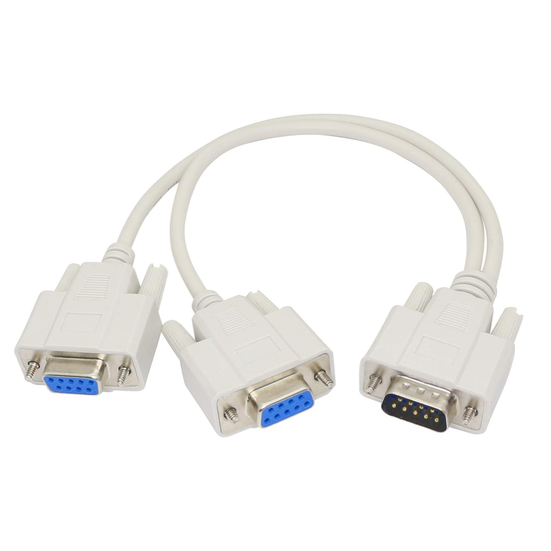 30cm DB9 Y Splitter Cable DB9 9 Pin 1 Male to 2 Female Rs232 Serial Splitter Adapter Straight-Through Cable YOUCHENG for Connect Various Serial Interface Devices