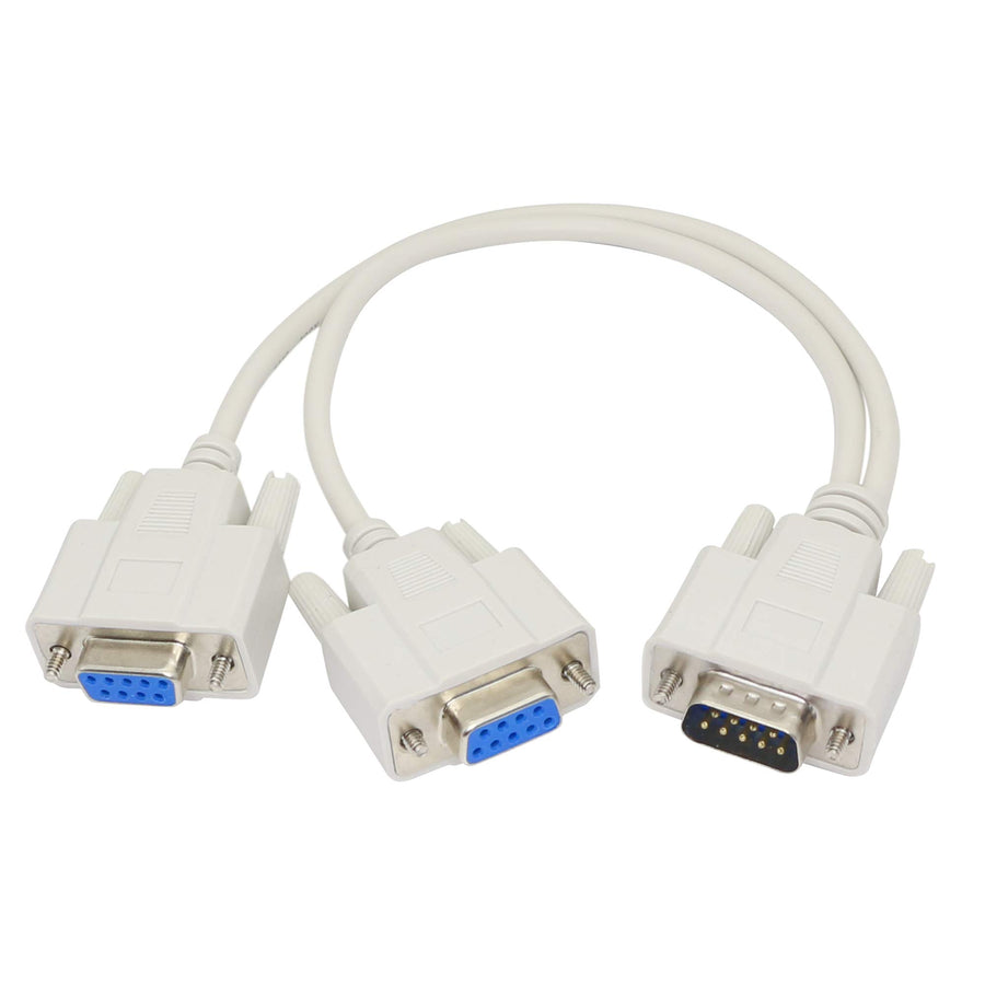 30cm DB9 Y Splitter Cable DB9 9 Pin 1 Male to 2 Female Rs232 Serial Splitter Adapter Straight-Through Cable YOUCHENG for Connect Various Serial Interface Devices