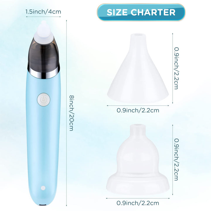 Baby Nasal Aspirator Automatic Nasal Sucker Electric Baby Nose Cleaner Nose Mucus Boogies with 5 Levels of Suction Rechargeable Portable Mucus Remover for Newborn Infant Toddler (Blue)