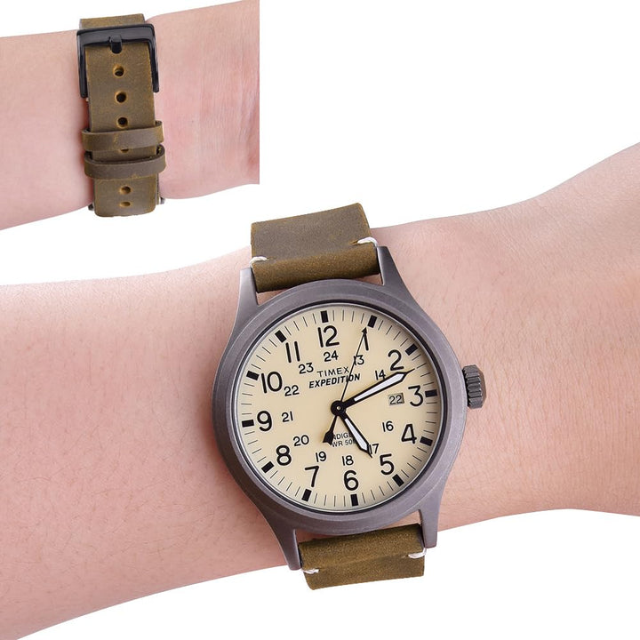 22mm Classic Genuine Leather Watch Bands Quick Release Vintage Leather Watch Straps Compatible with Fossil Watch for Men, Valentine&#39;s day gifts for him or her