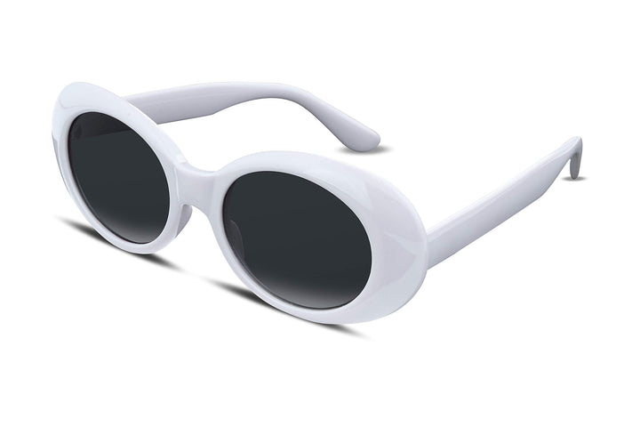 FEISEDY Sunglasses White Oval Clout Goggles for Women M