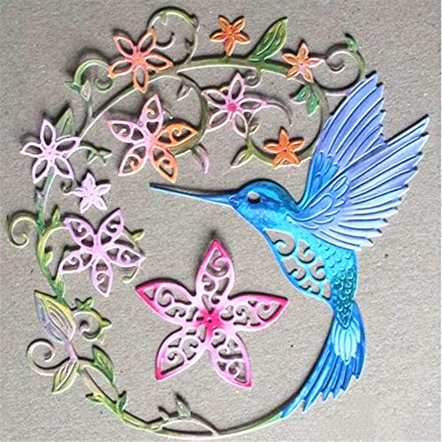 Hummingbird Cutting Dies, Metal Cutting Dies Stencils Flower Wreath Dies Scrapbooking Card Making Album Embossing Crafts Die Cut 2019