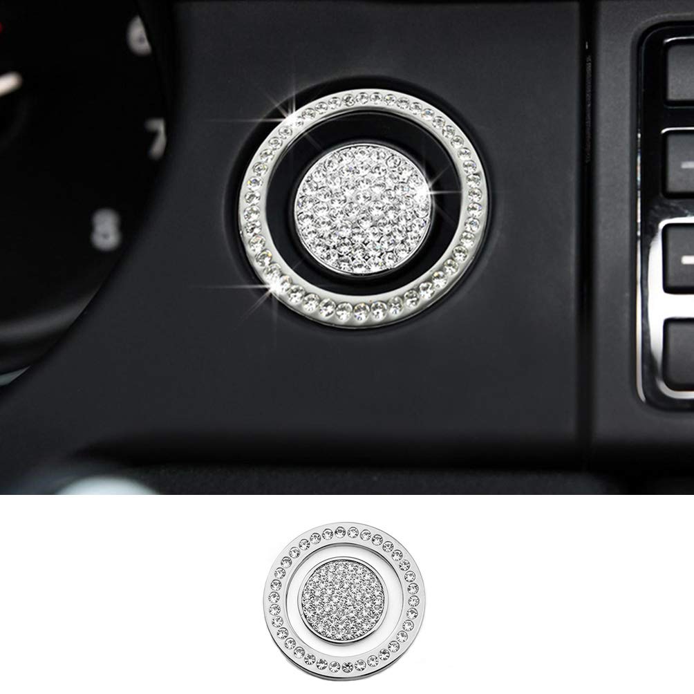 Gear Shift Knob Bling Crystal Shiny Diamond Accessory Interior Sticker Compatible for Land Rover