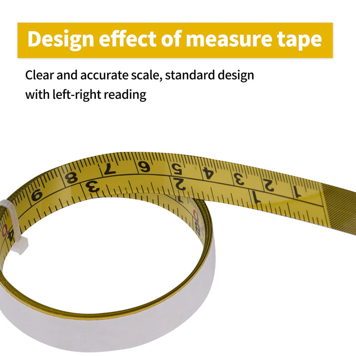 Standard Measure Tape with Adhesive Backing Self-Adhesive Scale with Adhesive Tape (Left-Right Reading)1 Meter