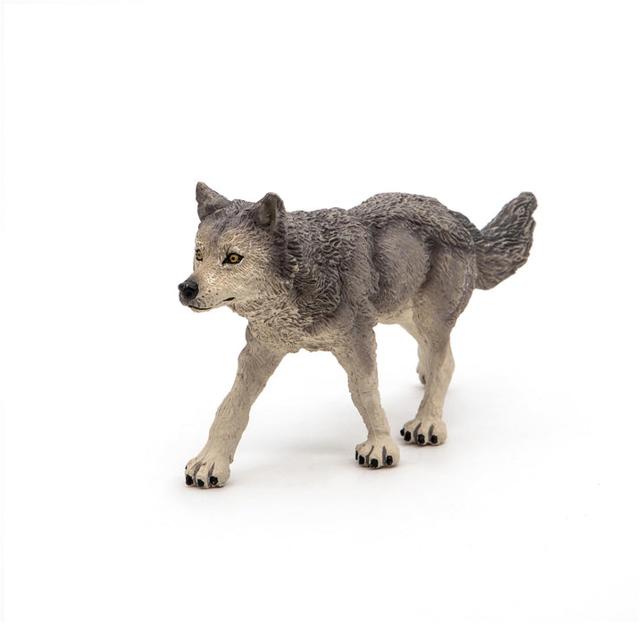-hand-painted - figurine -Wild animal kingdom - Grey Wolf -53012 -Collectible - For Children - Suitable for Boys and Girls- From 3 years old