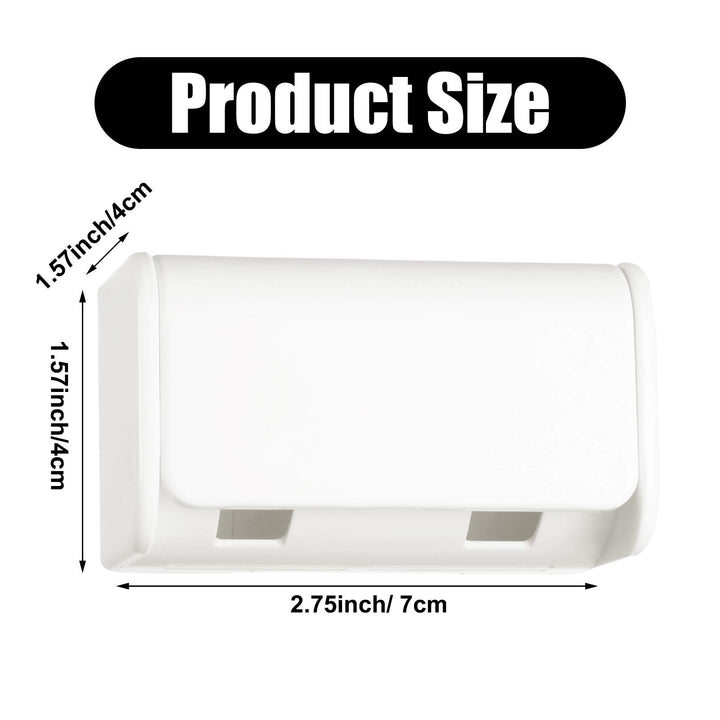2 Pack Toothbrush Holder Wall Mounted with Cover for Bathroom, 2 Slots Self Adhesive Toothbrushes Holder White Toothbrush Hanger for RV Dorm Bathrooms and Shower