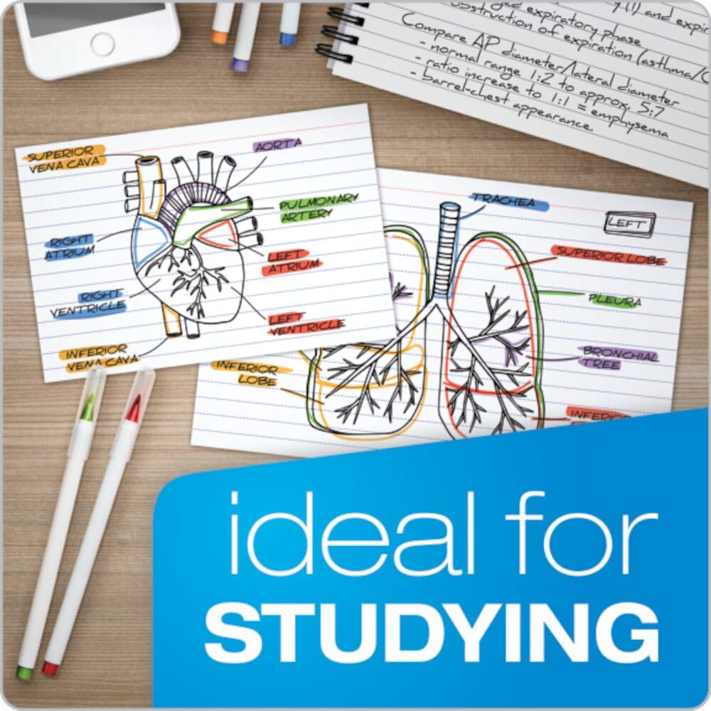 4 x 6 Ruled White Index Cards, 100/Pack