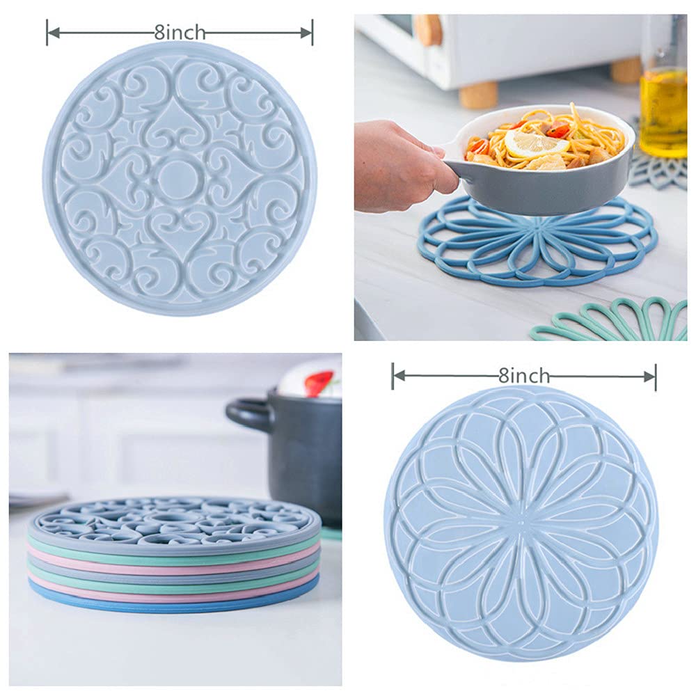 Coaster Resin Molds 2pcs Large Silicone Coaster Molds with Design 3D Mandala Flower Geode Tray Epoxy Molds Silicone Trivet Mats Resin Casting Mold