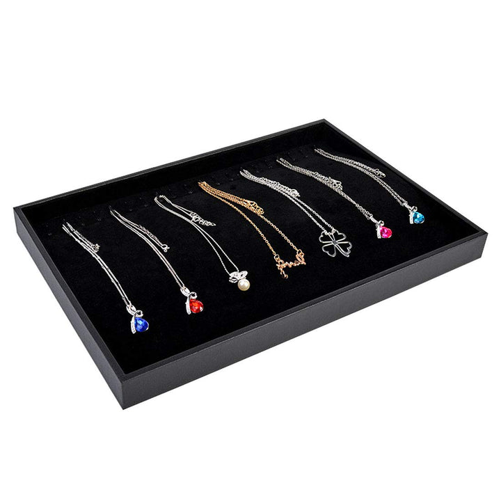 Black Velvet Stackable 20 Hooks Necklace Jewelry Tray S