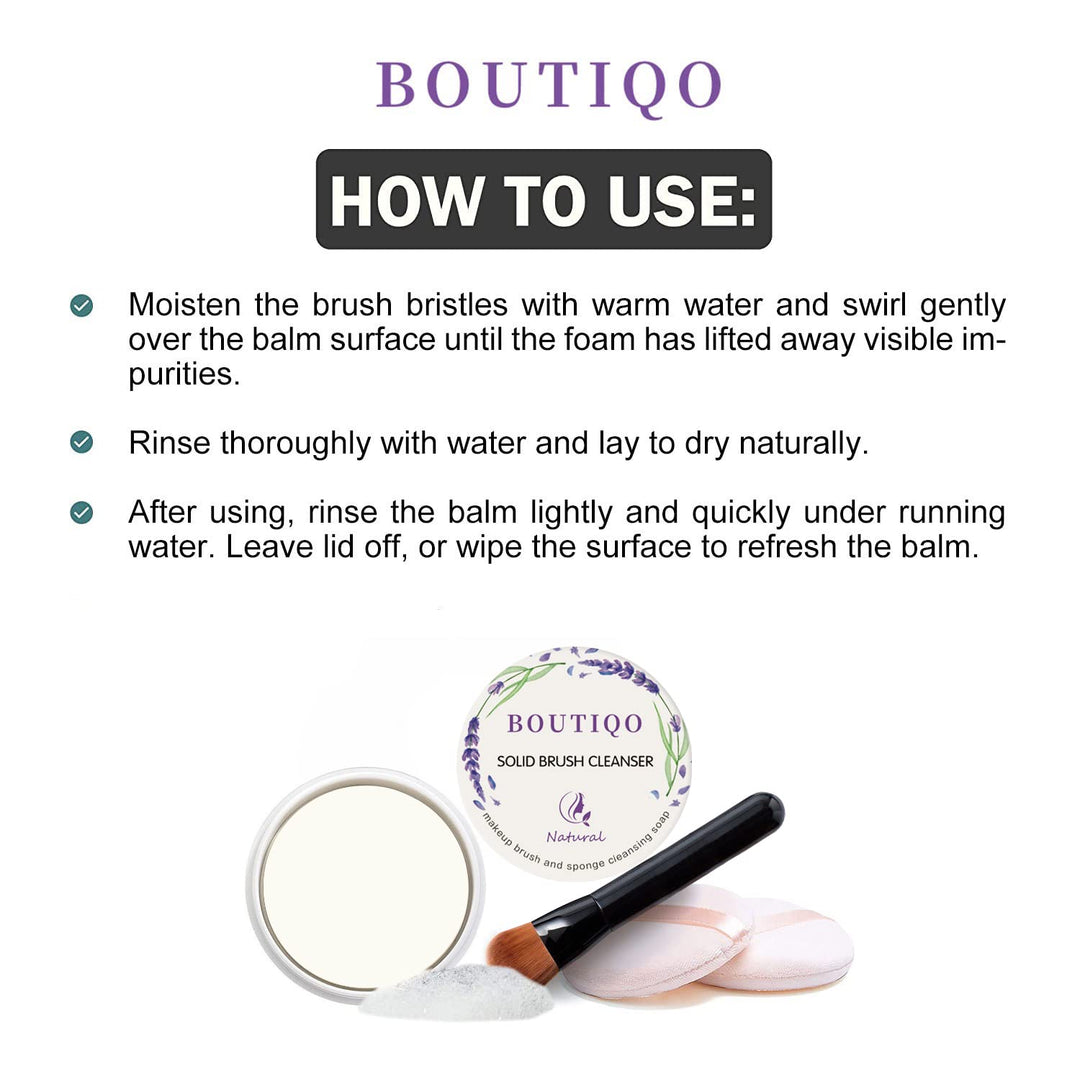 Makeup Brush Cleanser Solid Soap Beauty Blender Sponge Cleanser Balm (+Silicone Scrub Pad)