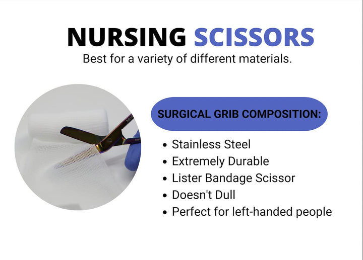 Esosy Medical PRO-Medical and Nursing Lister Bandage Scissors;-Multi Titanium-Supreme Grade, Made of High Grade Surgical Stainless Steel, 5.5-140-10008MT