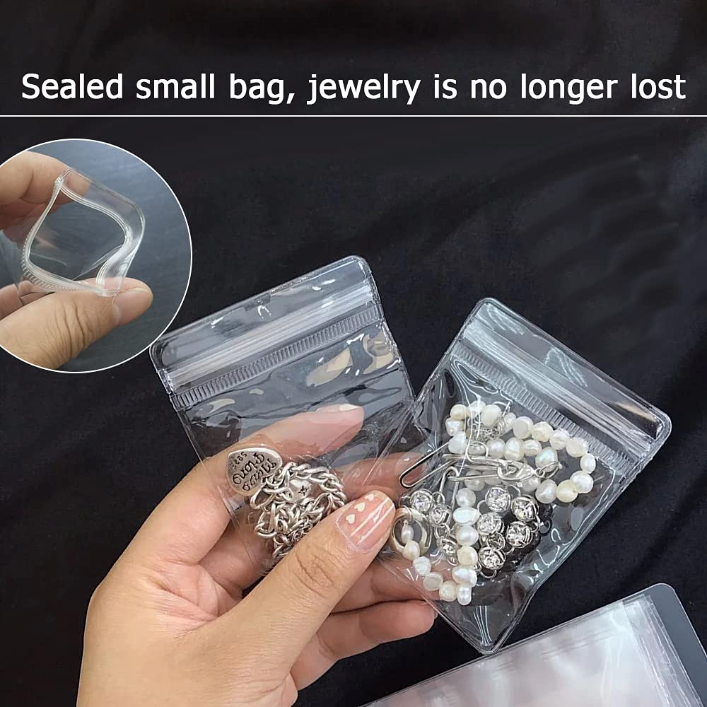 Jewelry Storage Book with 100 Pcs Zipper Lock Bag, Anti Oxidation Transparent Jewelry Organizer Book Album, Portable Jewelry Display Book, Holder Book for Earring, Necklace, Rings