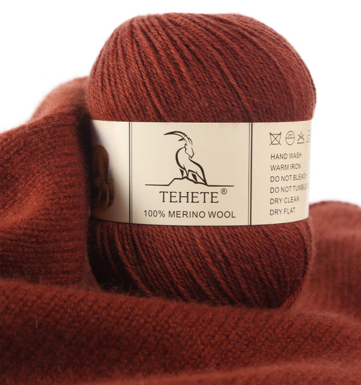 TEHETE 100% Merino Wool Yarn for Knitting 3-Ply Luxury 