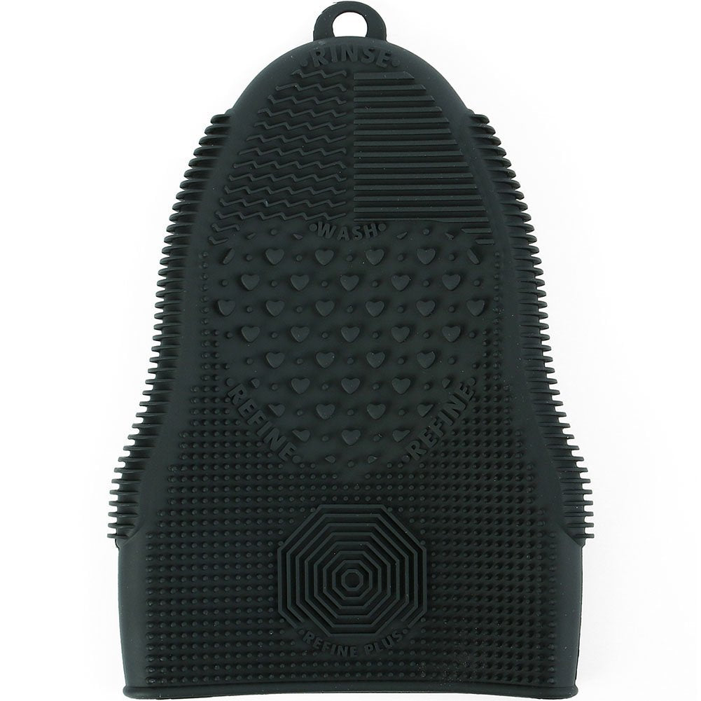 Makeup Brush Cleaner Mat Mitt Glove Silicone Cosmetic Cleaning Scrubber Tool for Face Brushes and Eye Brush Washing Pad Black