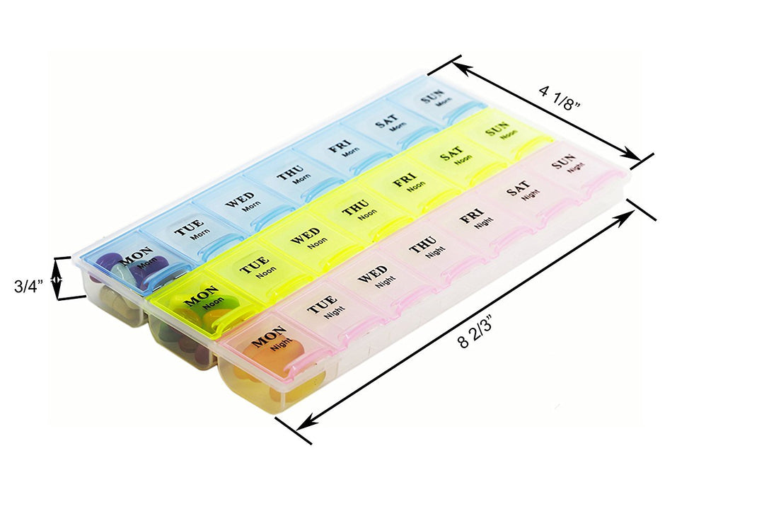 21 Compartments Pill Organizer Box, Medicine Remainder 