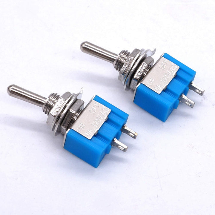 Taiss 10PCS SPST Mini Toggle Switch 2 Pin 2 Position ON