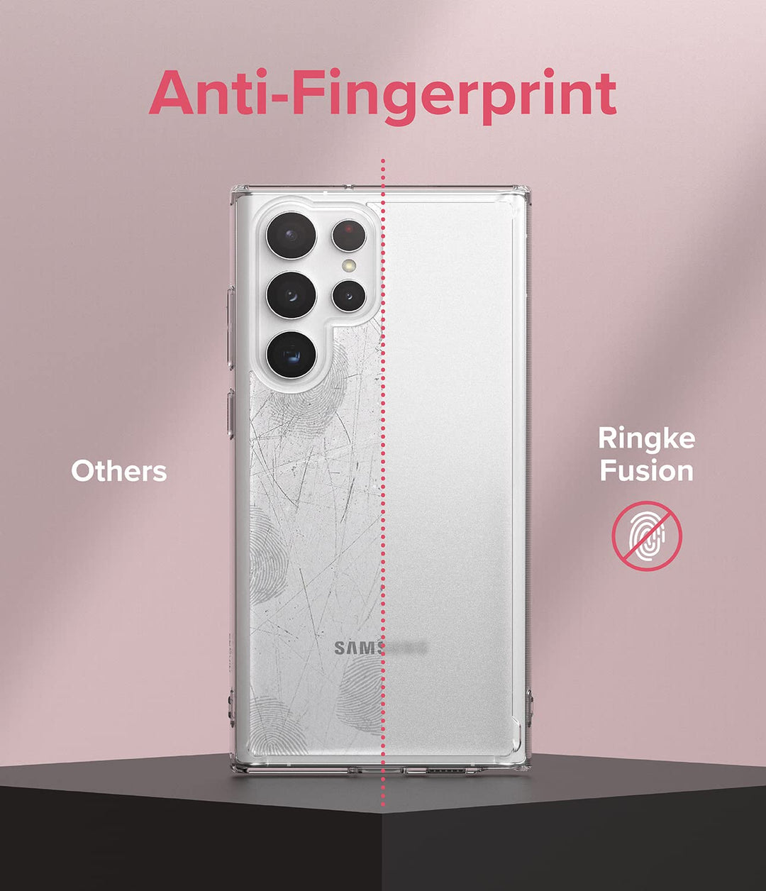 Fusion [Prevents Oily Smudges] Compatible with Samsung Galaxy S22 Ultra Case, Anti-Fingerprint Technology Easy to Hold Feels Velvety Soft Phone Cover for Women, Men - Matte Clear