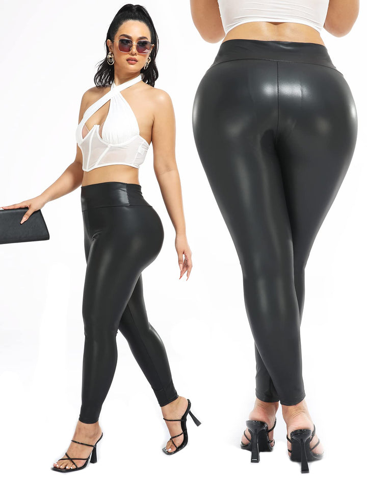 SEASUM Leather Pants for women Faux Leather Leggings Se