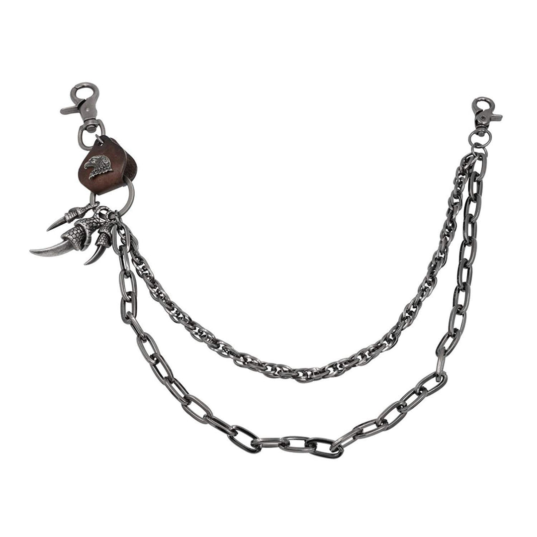 Wallet Chain For Men Fashion Hip Hop Punk Cool Hawk claw Jeans Chain,Retro Anti Theft Key Chain Pant Chain(Brown Skin Eagle Claw)