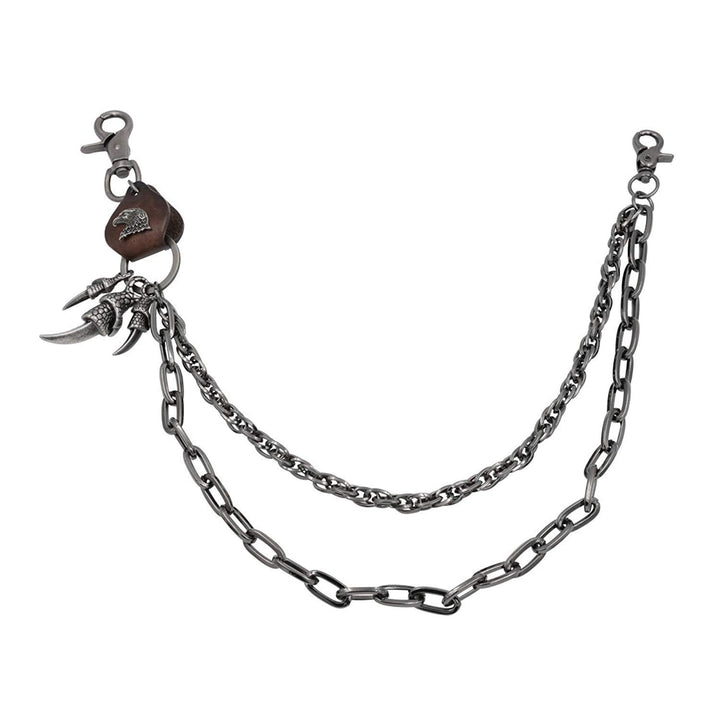 Wallet Chain For Men Fashion Hip Hop Punk Cool Hawk claw Jeans Chain,Retro Anti Theft Key Chain Pant Chain(Brown Skin Eagle Claw)