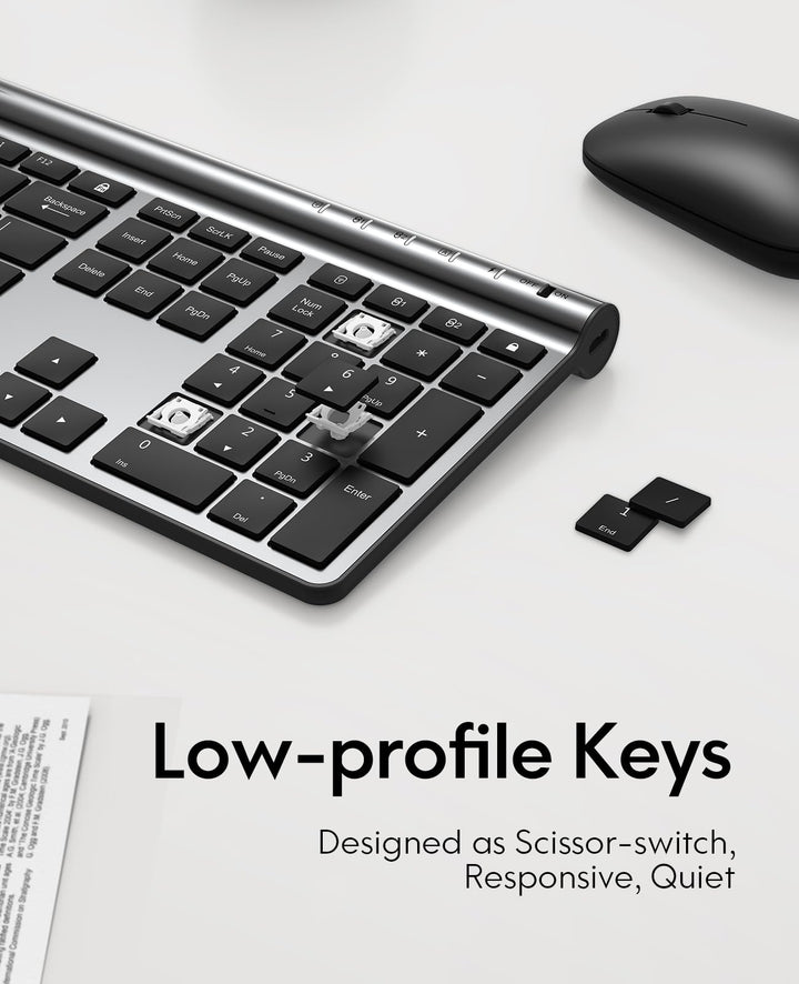 Wireless Keyboard and Mouse Combo, CHESONA Bluetooth Re