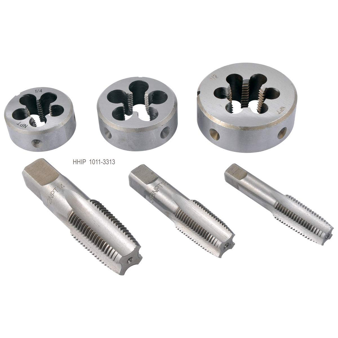 1011-3313 6 Piece 1/4-1/2 Npt Taper Pipe Tap and Die Set
