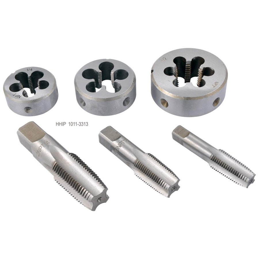 1011-3313 6 Piece 1/4-1/2 Npt Taper Pipe Tap and Die Set