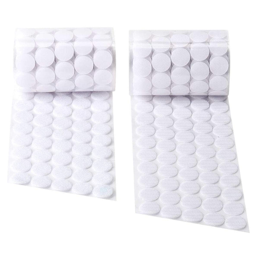 100 Pairs Hook and Loop 20mm Disc Velcros Adhesive Strong Glue Magic Sticker Round Coins Hook Loop, White