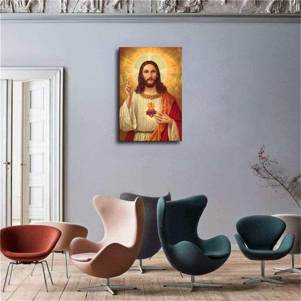 Sacred Heart of Jesus Christ Poster Picture Canvas Wall Art Print Home Room