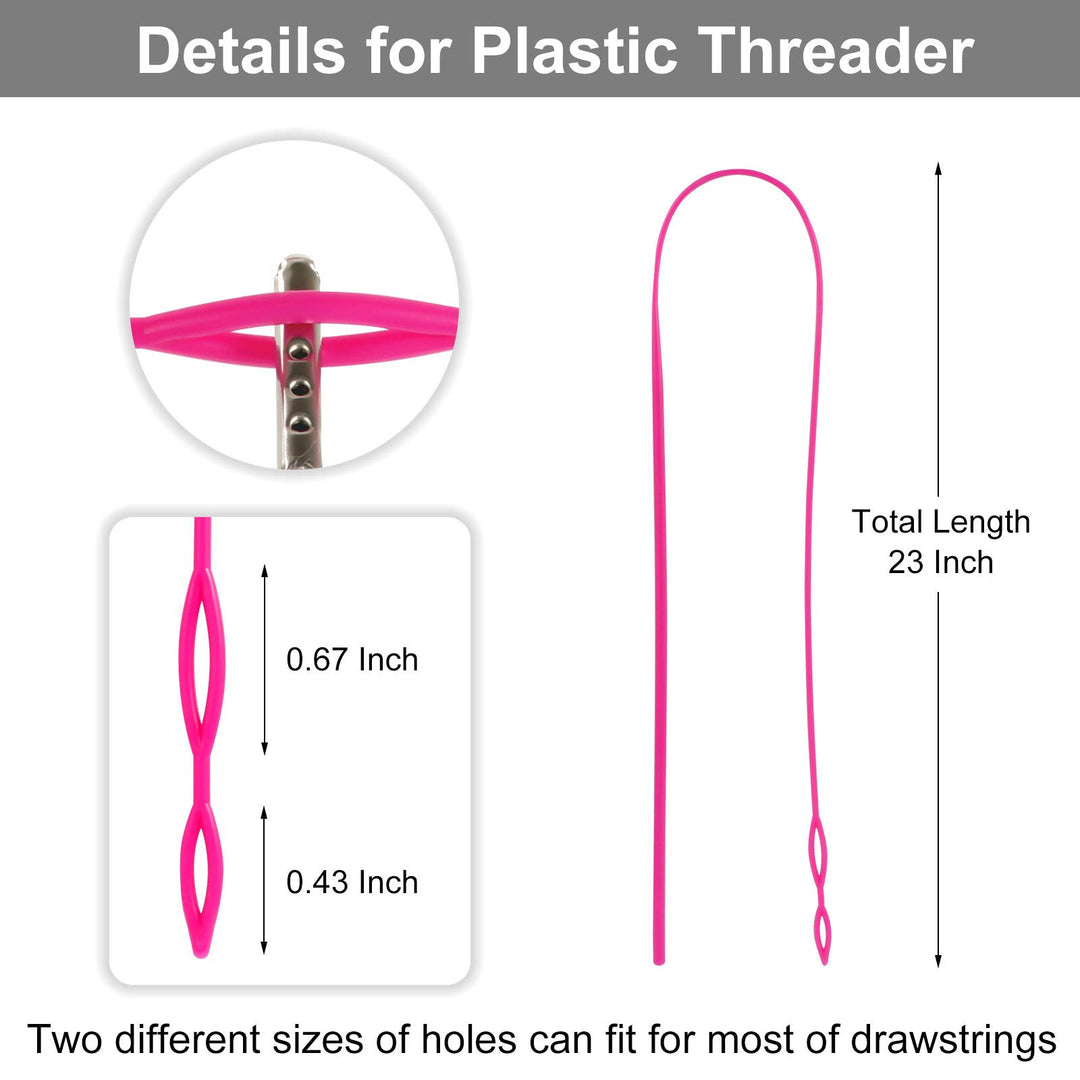 8PCS Drawstring Cord, Replacement Drawstring for Sweatpants, 57 Inch Drawstrings Replacement with Easy Threaders, Draw Strings for Shorts Pants Jackets Coats Hoodies (Black, White)