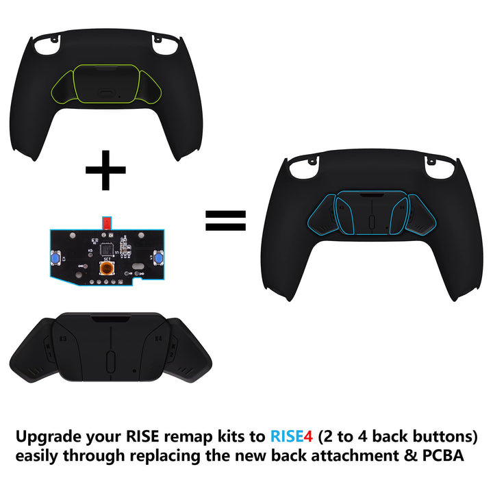 Turn RISE to RISE4 Kit – Redesigned Solid Black K1 K2 K3 K4 Back Buttons Housing &amp; Remap PCB Board for PS5 Controller RISE &amp; RISE4 Remap kit - Controller &amp; Other Accessories NOT Included