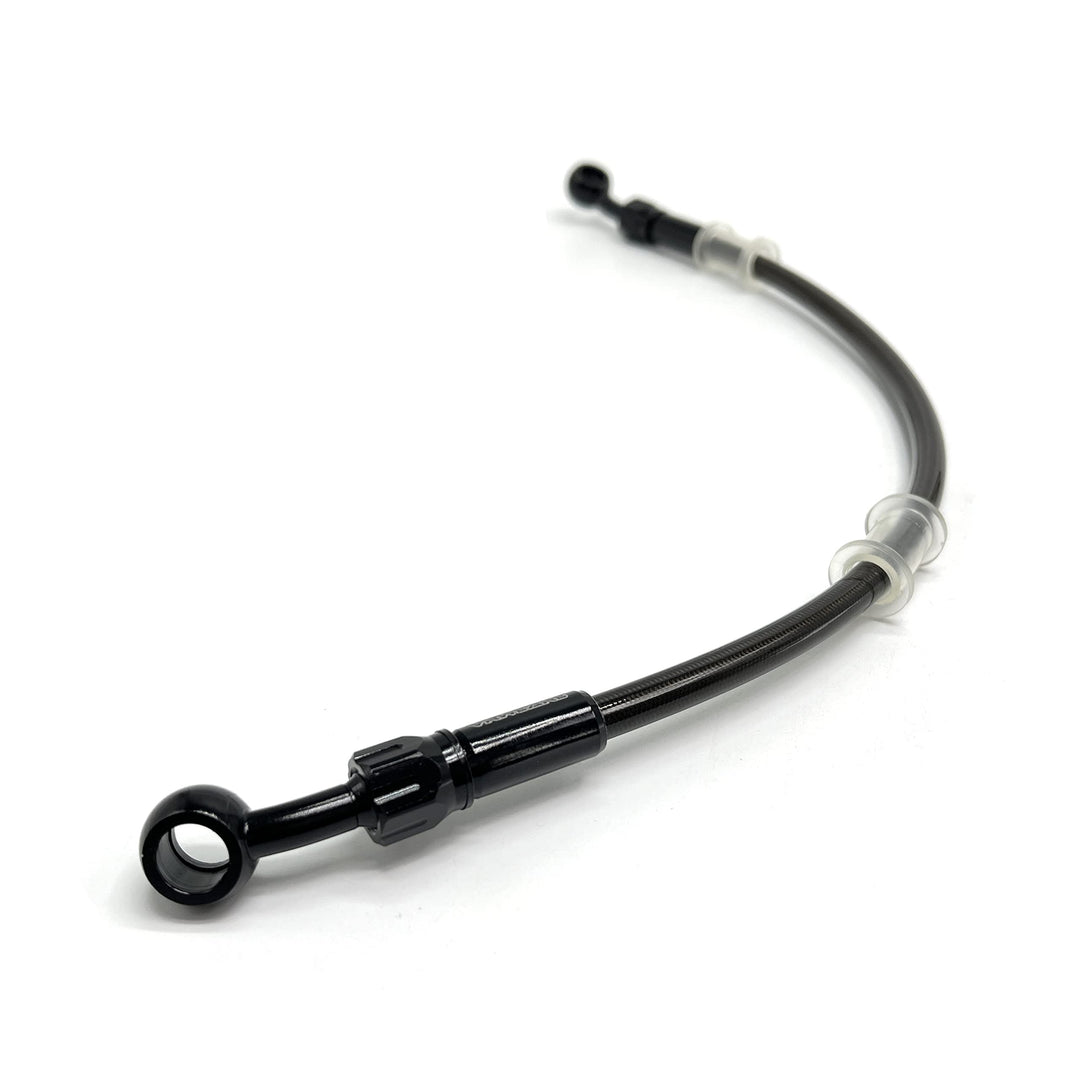 AN3 28 90 Degree M10 Stainless Steel Braided Motorcycle Brake Hose Line Oil Pipe with 360 Degree Rotatable Banjo Fit for ATV Motocross Pit Dirt Street Racing bike (90cm/35.4)