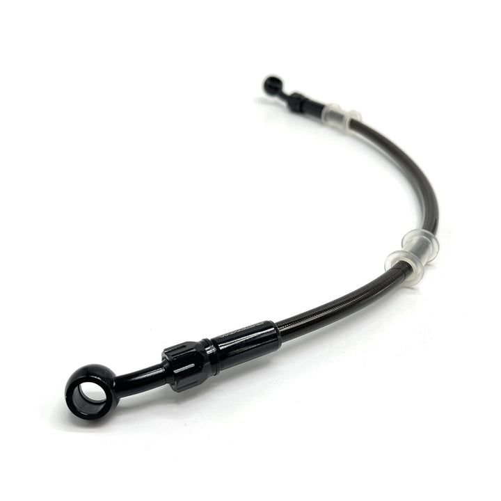 AN3 28 90 Degree M10 Stainless Steel Braided Motorcycle Brake Hose Line Oil Pipe with 360 Degree Rotatable Banjo Fit for ATV Motocross Pit Dirt Street Racing bike (90cm/35.4)