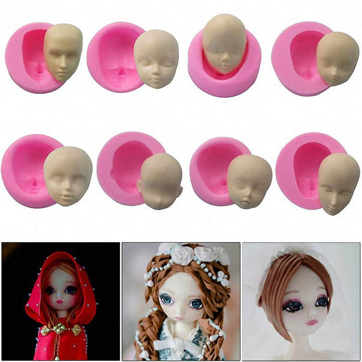 8Pcs/Set 3D Baby Face Soft Clay Mold Tools Doll Faces S