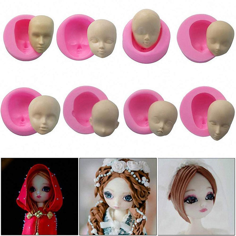 8Pcs/Set 3D Baby Face Soft Clay Mold Tools Doll Faces S