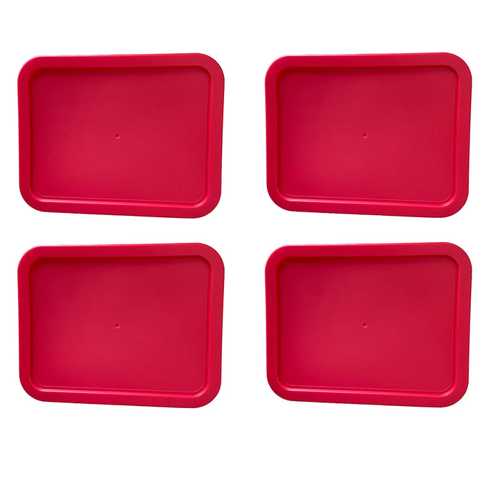 Replacement Lid for Pyrex Plastic Blue Cover 6 Cup Bowl Dish Rectangle 7211-PC (4-Pack)