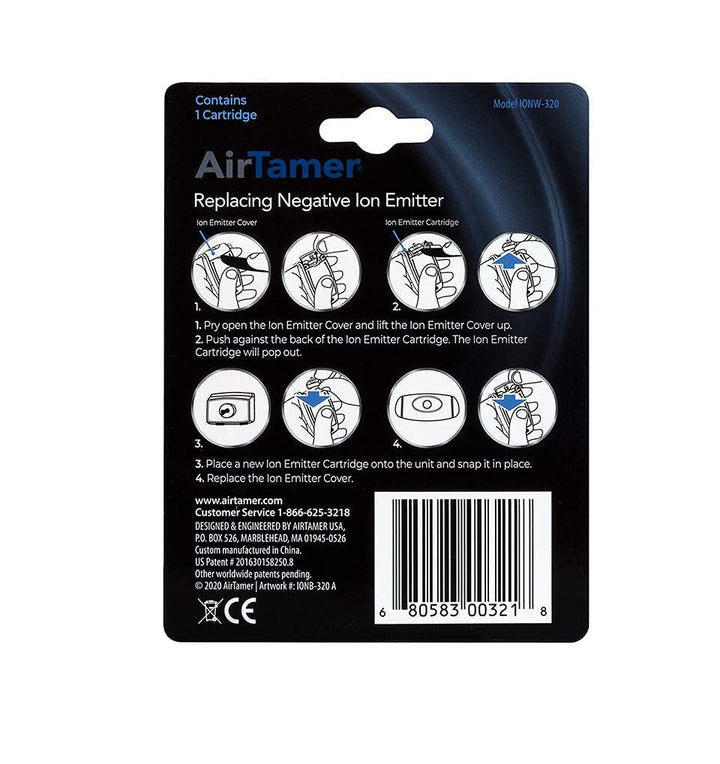 Personal Air Purifier Replacement Negative Ion Emitter Cartridge - Made for Model A320 (Black)