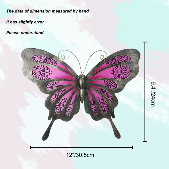 LIFFY Metal Butterfly Wall Art - 12 Glass Outdoor Wall 