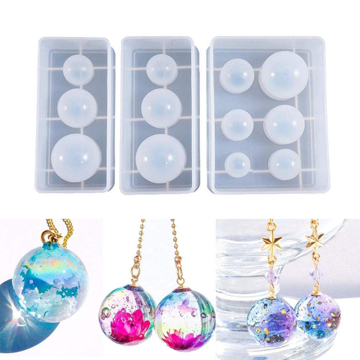 Silicone Ball Mold, 3pcs Resin Epoxy Mold, Universe Spheroid Moulds, Orbs Pendant Casting Molds for UV Resin Crafts, DIY Jewelry Making