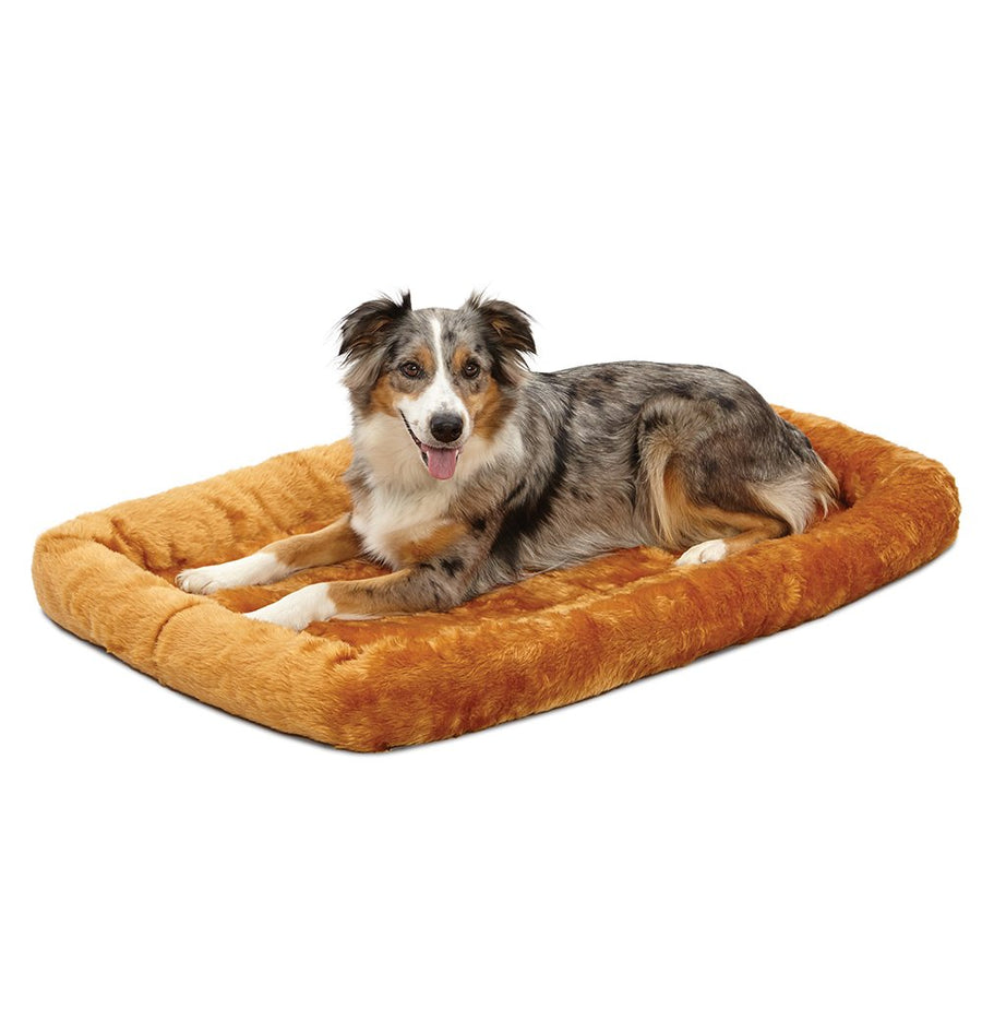 Bolster Dog Bed 42L-Inch Cinnamon Dog Bed w/Comfortable Bolster | Ideal for Large Dog Breeds & Fits a 42-Inch Dog Crate | Easy Maintenance Machine Wash & Dry