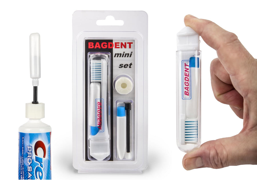 Travel Toothbrush Kit, Refilllable Mini Tubes, Universa