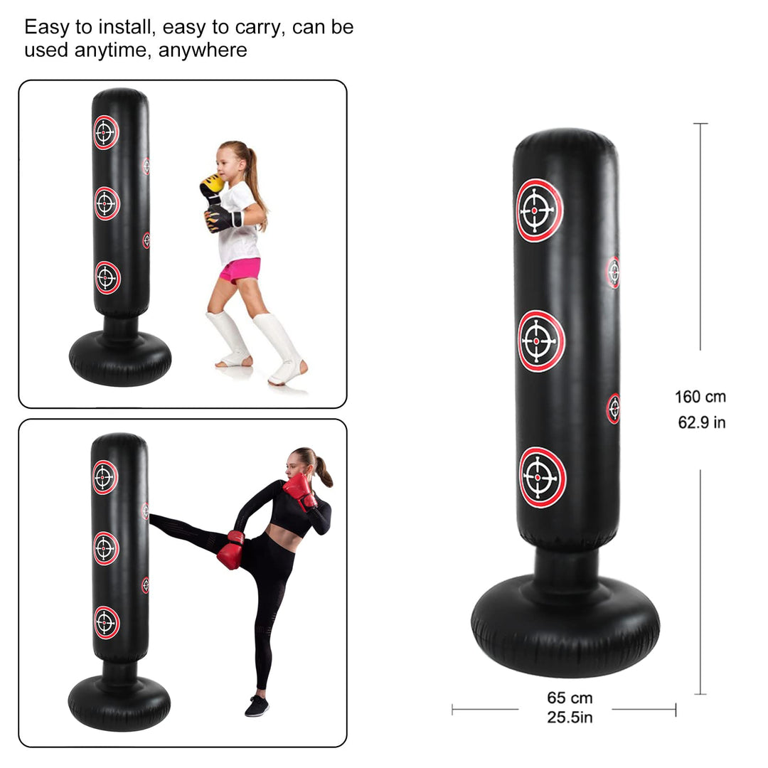 Inflatable Kids Punching Bag - ,Tall 5’ 3” Punching Bags for Kids,Free Standing Punch Bag,Punching Dummy Kids,Kick Boxing Bag with Air Pump Gift Box,Relieve Pent Up Energy in Kids (Target, 160)