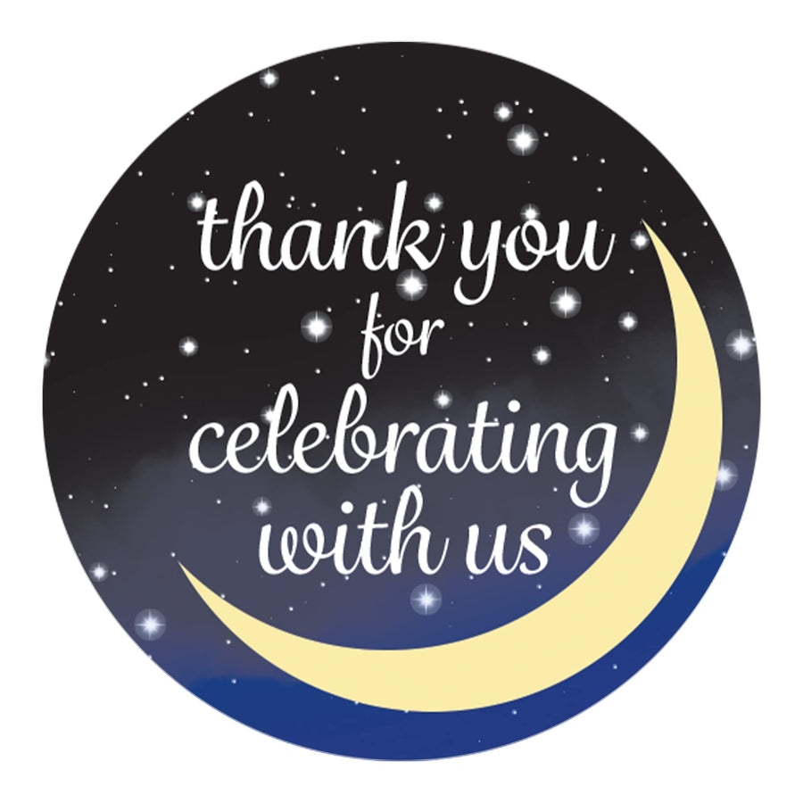 I Love You to The Moon and Back Thank You Stickers - 1.75 in - 40 Labels