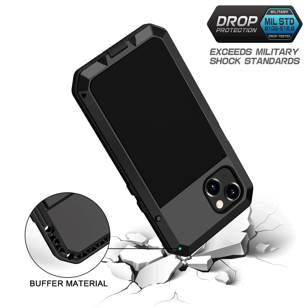 Lanhiem for iPhone 13 Metal Case, Heavy Duty Shockproof