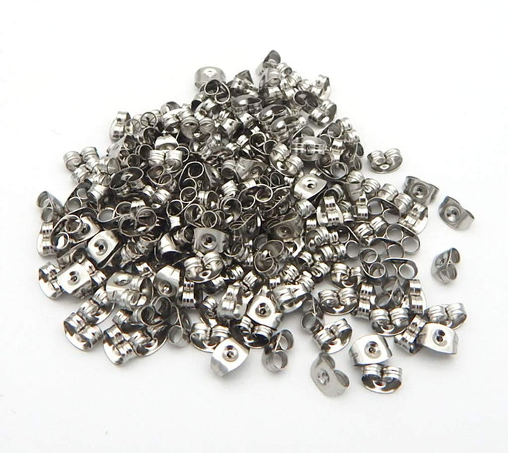 300 Pieces Stainless Steel Butterfly Earring Backs (Silver 5x3.5mm)