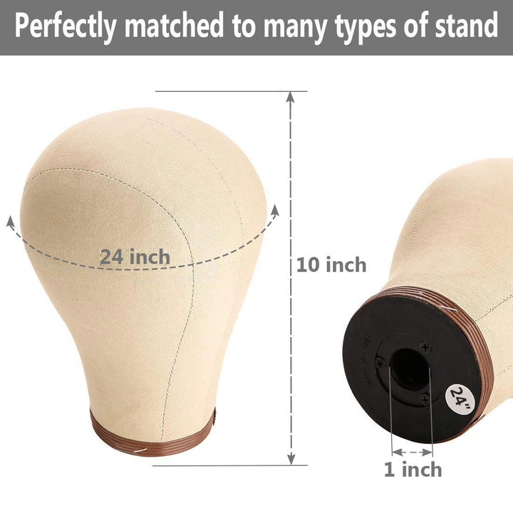 ZGCYSMHT 23 Inch Wig Head Cork Canvas Block Head Mannequin Head With Stand for Making Wigs (21Inch-24Inch)